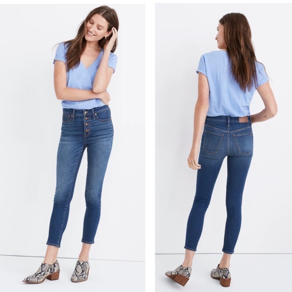 Madewell 9" Mid-Rise Skinny Crop Jeans: Button-Front TENCEL